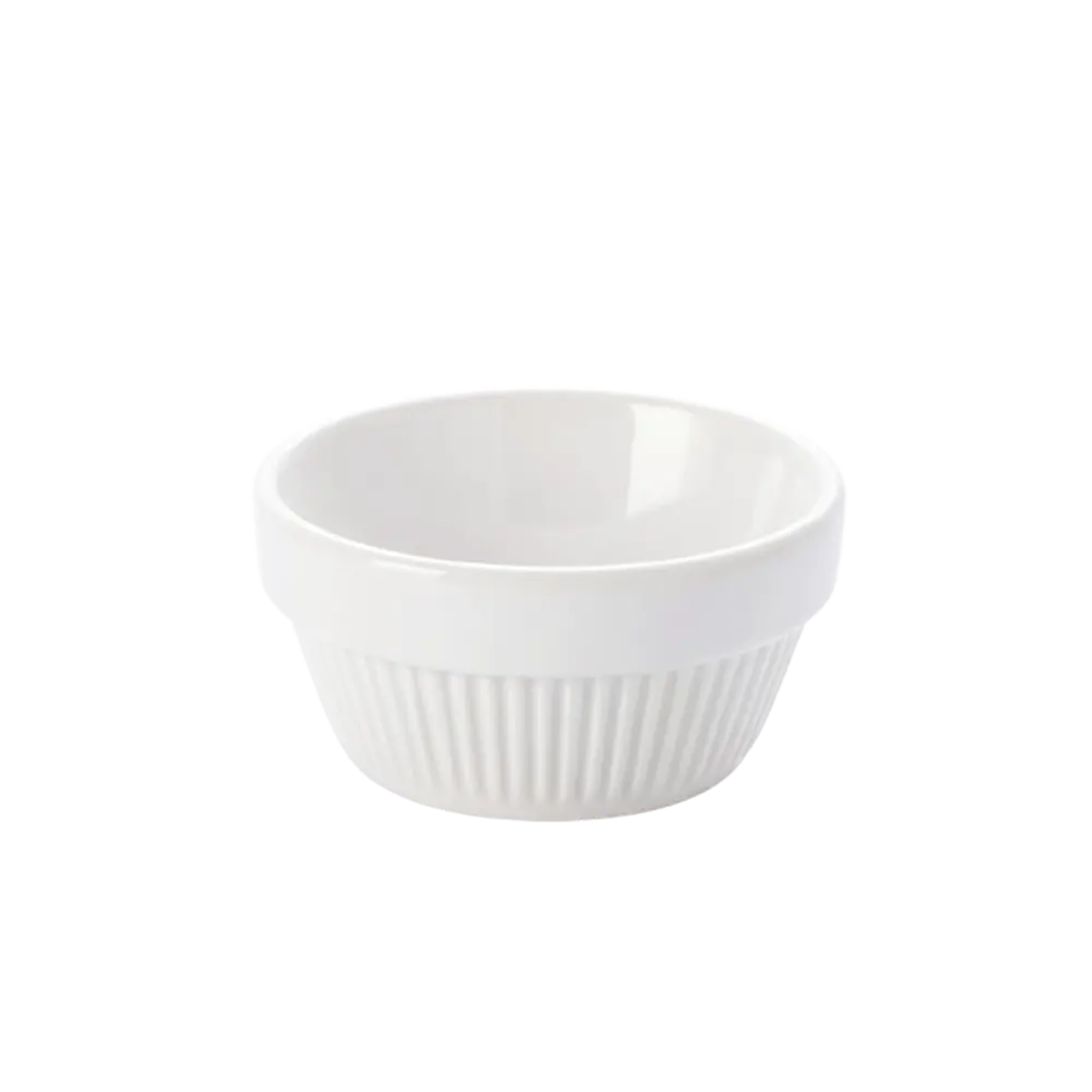 Food glass 125 ml. fluted, white